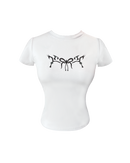 GG CNY White Oriental Pearl Bow Tee