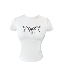 GG CNY White Oriental Pearl Bow Tee