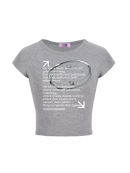Girl'sGirl Grey Dualcode Notes Top
