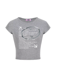 Girl'sGirl Grey Dualcode Notes Top