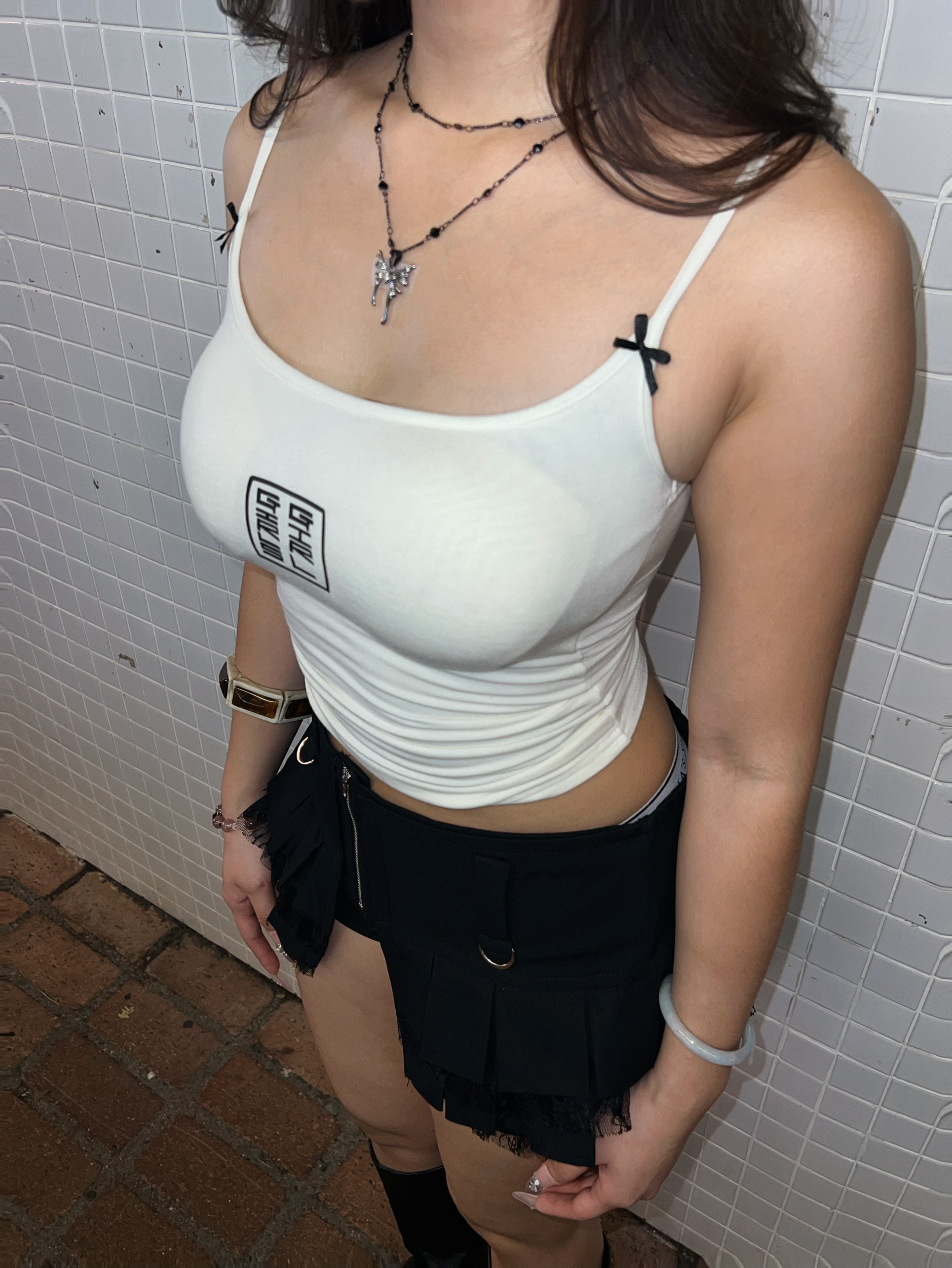 GG CNY White Lucky Tile Babe Singlet