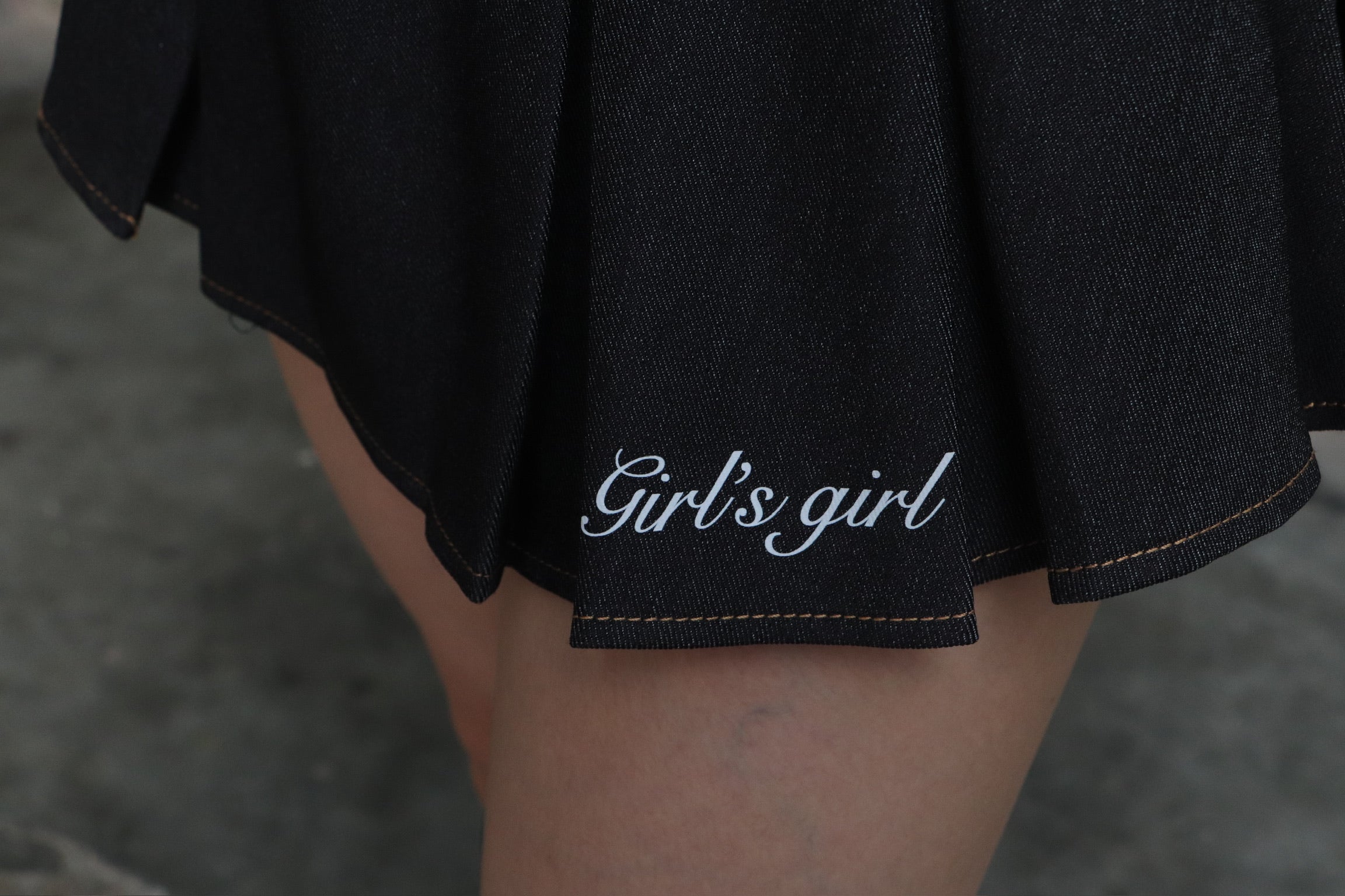 Girl'sGirl Black Denim Flare Skirt
