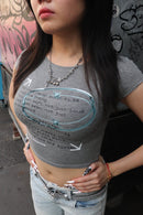 Girl'sGirl Grey Dualcode Notes Top
