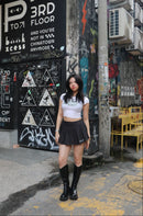 Girl'sGirl Black Denim Flare Skirt
