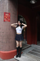 Girl'sGirl Blue Denim Flare Skirt
