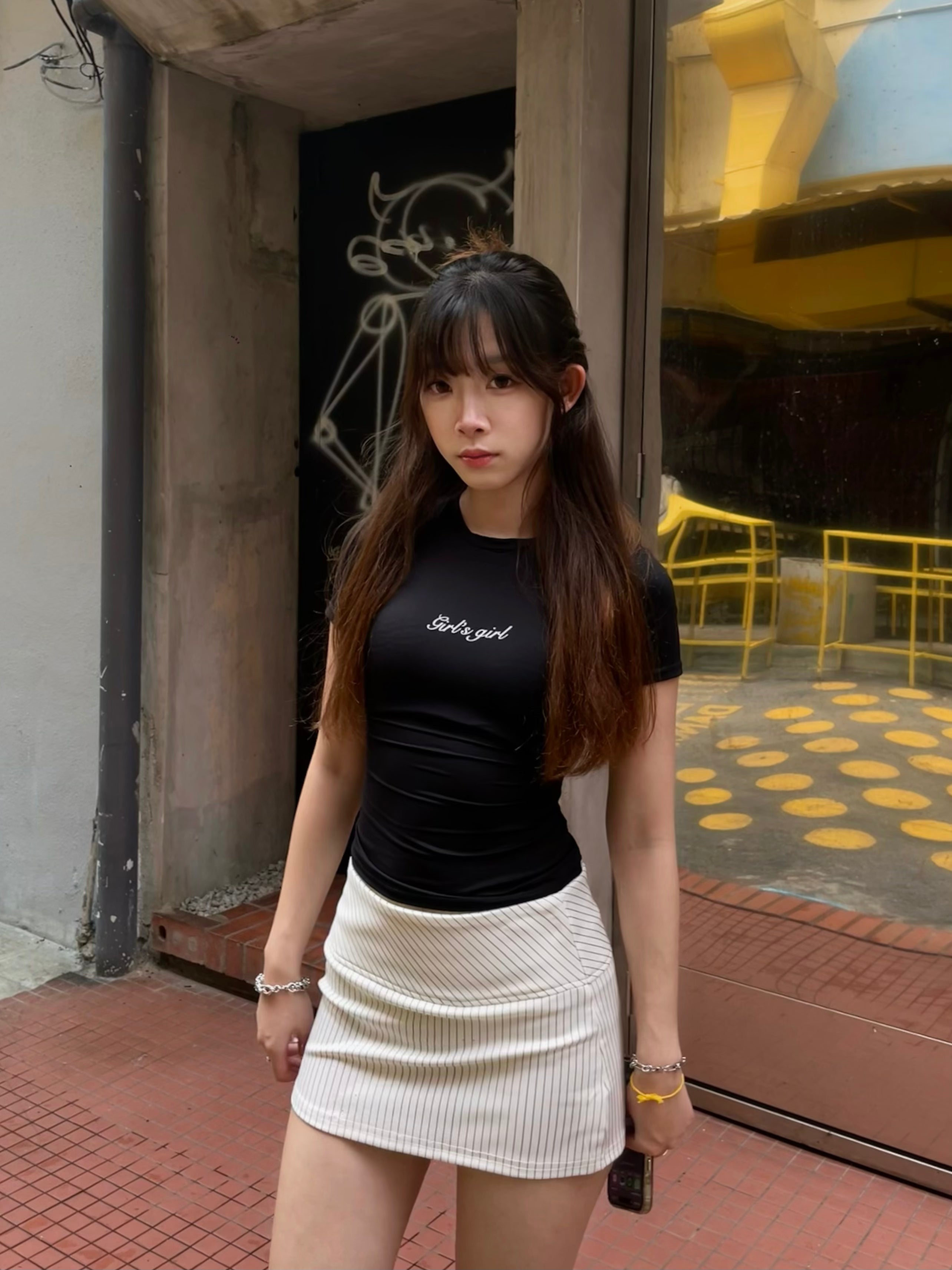 Girl'sGirl Black Slim Fit Basic Top
