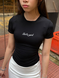 Girl'sGirl Black Slim Fit Basic Top