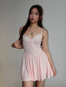 Light Pink Front-Tie Bow Ballet Dress