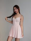 Light Pink Front-Tie Bow Ballet Dress