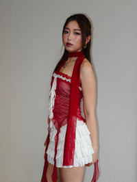 Red Sheer Mesh Top