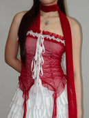 Red Sheer Mesh Top