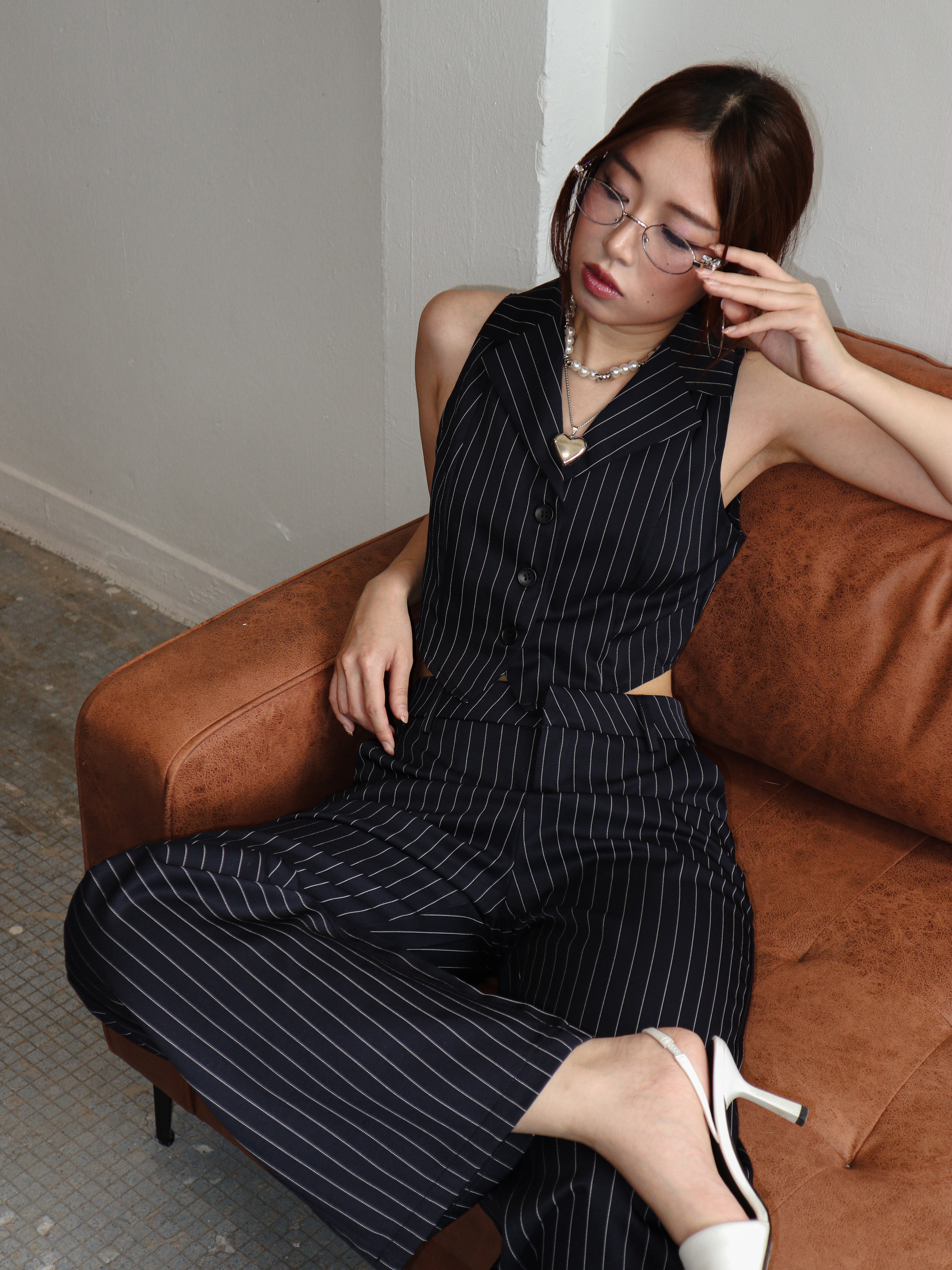 Siren Gaze Striped Print Flared Pants