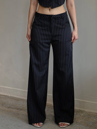 Siren Gaze Striped Print Flared Pants
