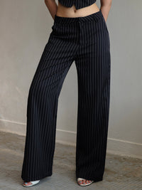 Siren Gaze Striped Print Flared Pants