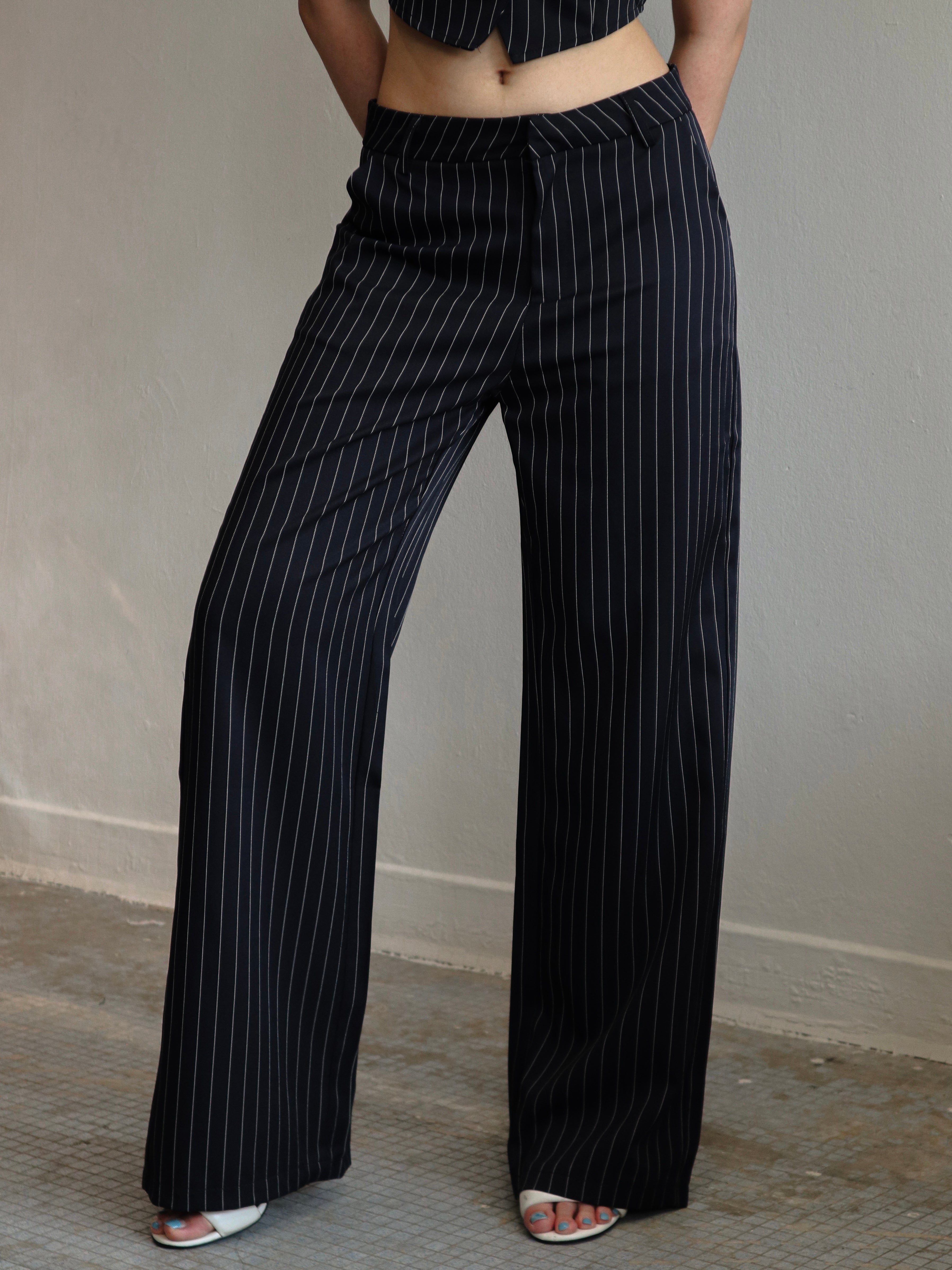 Siren Gaze Striped Print Flared Pants