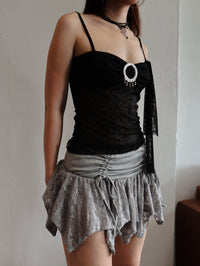 Black Floral Lace Bandeau Camisole