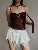 Brown Floral Lace Bandeau Camisole