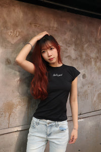 Girl'sGirl Charcoal Black Slimfit Short Sleeve Top