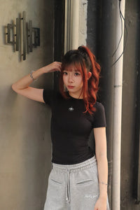 Girl'sGirl Black Basic Short Sleeve