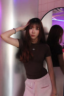 Girl'sGirl Brown Basic Short Sleeve