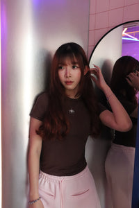 Girl'sGirl Brown Basic Short Sleeve