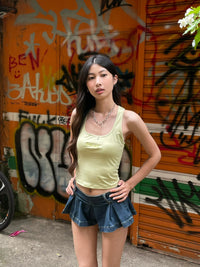 Girl'sGirl Olive Green Basic Tank Top
