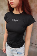 Girl'sGirl Charcoal Black Slimfit Short Sleeve Top