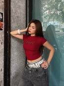GG CNY Red Oriental Pearl Bow Tee