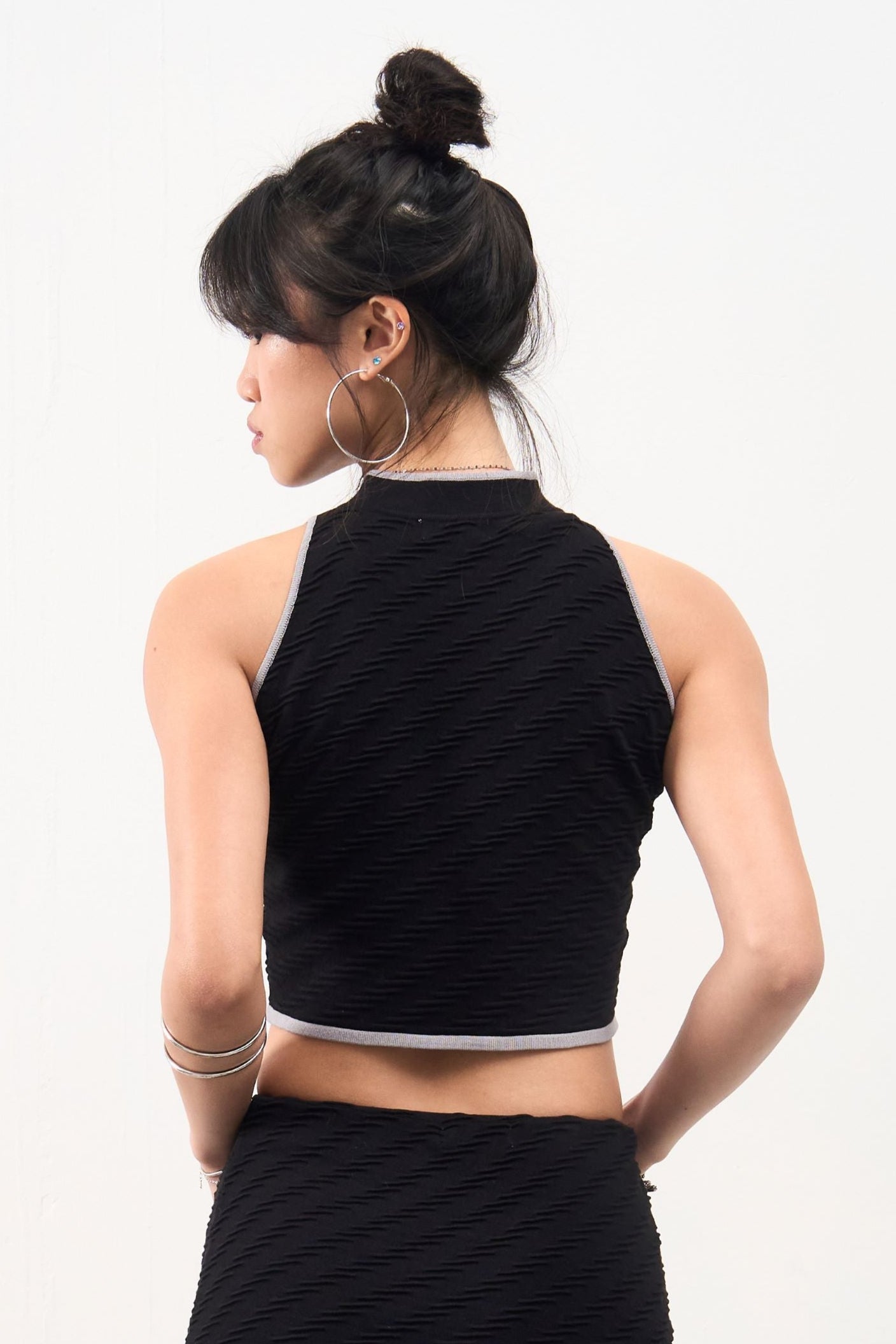 GG CNY Black Chinese Retro Crop Top