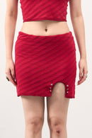 GG CNY Red Chinese Retro Short Skirt