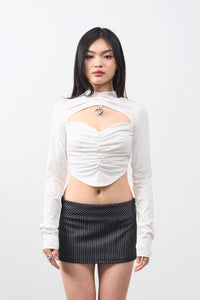 Girl'sGirl White Backless Long Sleeve