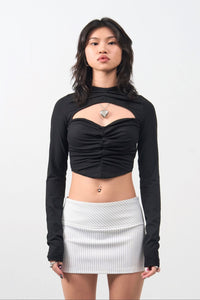 Girl'sGirl Black Backless Long Sleeve