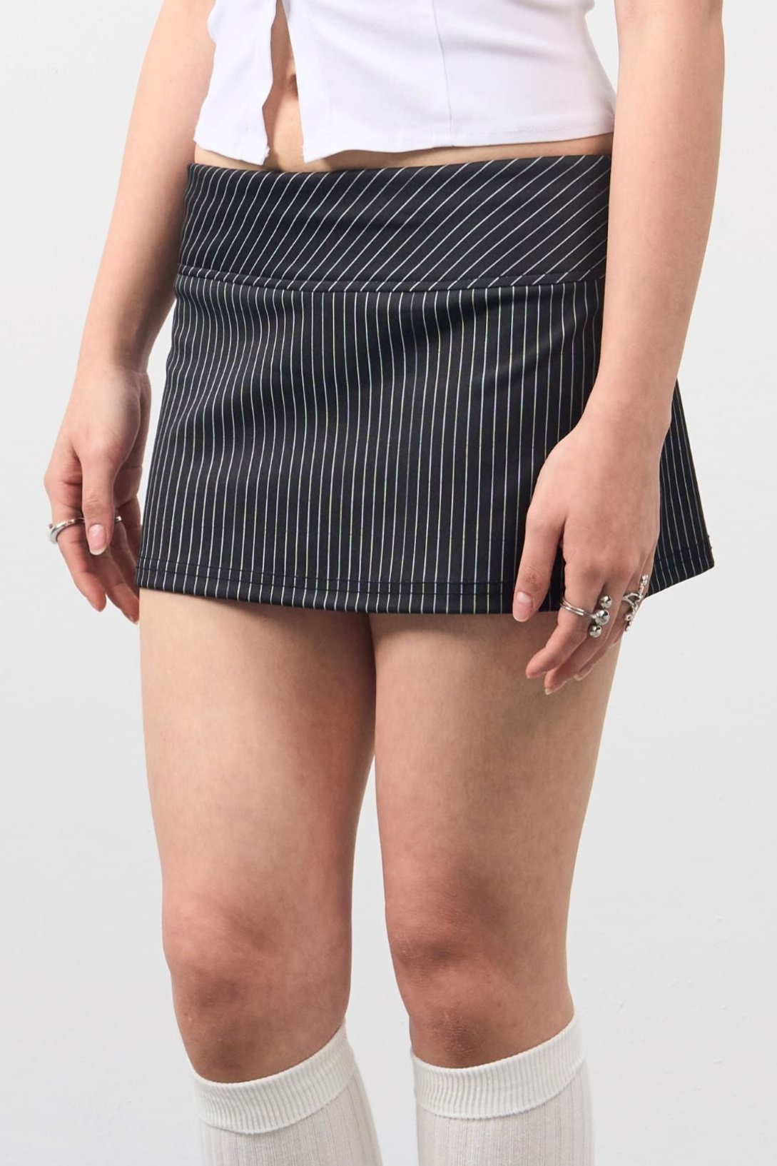 Girl'sGirl Striped Low-Waist Skirt