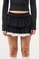 GG Black White Mini Flared Skirt