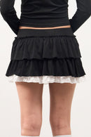GG Black White Mini Flared Skirt