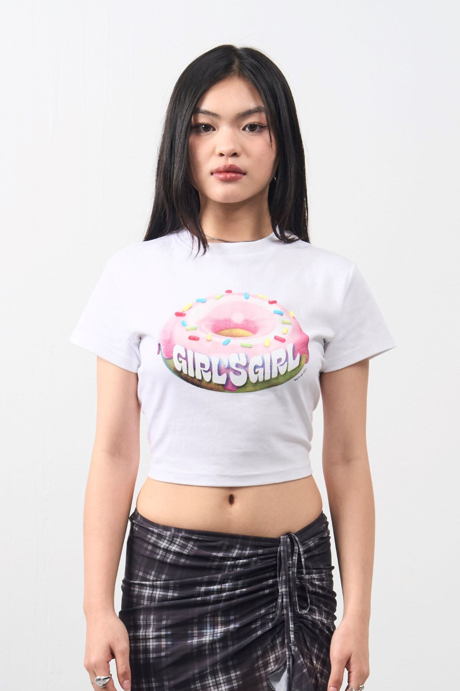 Girl'sGirl Doughnut White Crop Top