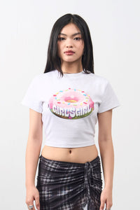 Girl'sGirl Doughnut White Crop Top