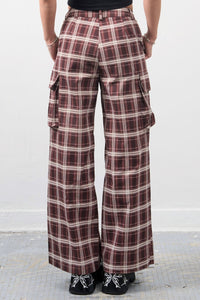 Girl'sGirl Brown Plaid Wide-Leg Pants