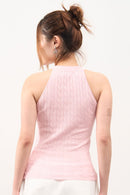 GG CNY Pink Mandarin Oriental Button Tank Top