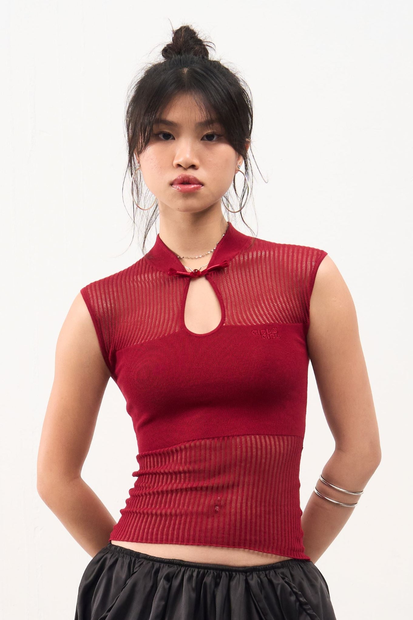 GG CNY Red Knitted Sleeveless Top