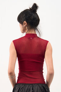 GG CNY Red Knitted Sleeveless Top