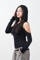 Girl'sGirl Black Hooded Long Sleeve