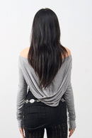 Girl'sGirl Hooded Off-Shoulder Top