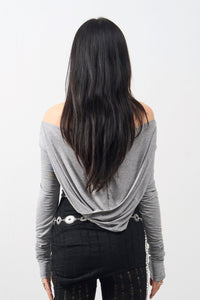 Girl'sGirl Hooded Off-Shoulder Top