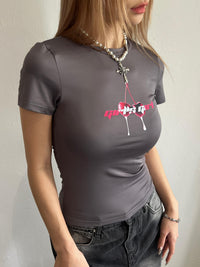 Girl'sGirl Grey Slim Fit Top