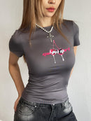 Girl'sGirl Grey Slim Fit Top