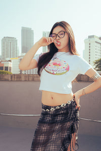 Girl'sGirl Doughnut White Crop Top