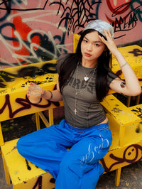 Girl'sGirl Greyish Black Basic Top
