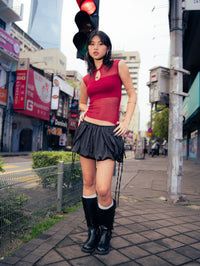 GG CNY Black Ruffle Mini Skirt