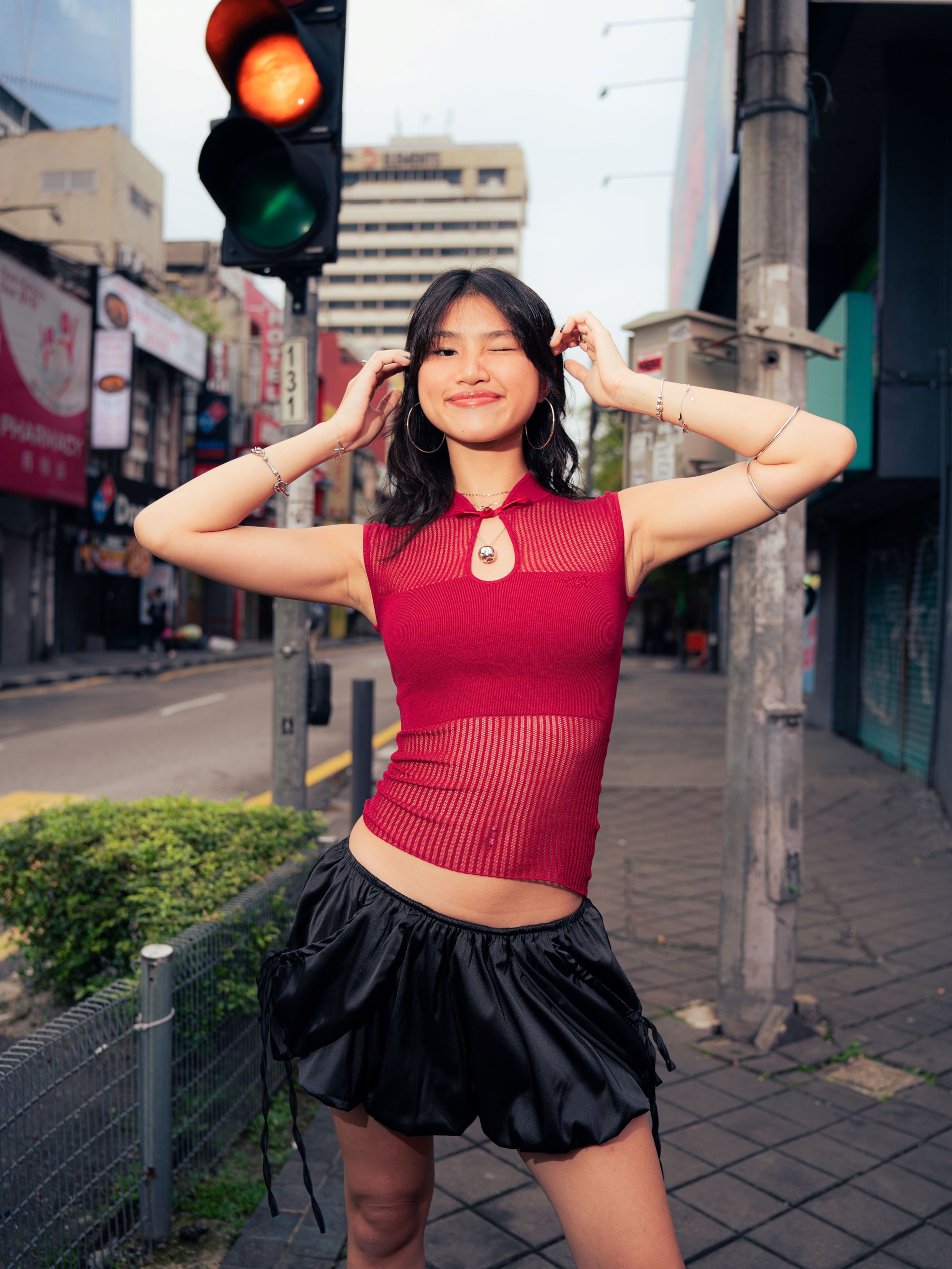 GG CNY Red Knitted Sleeveless Top